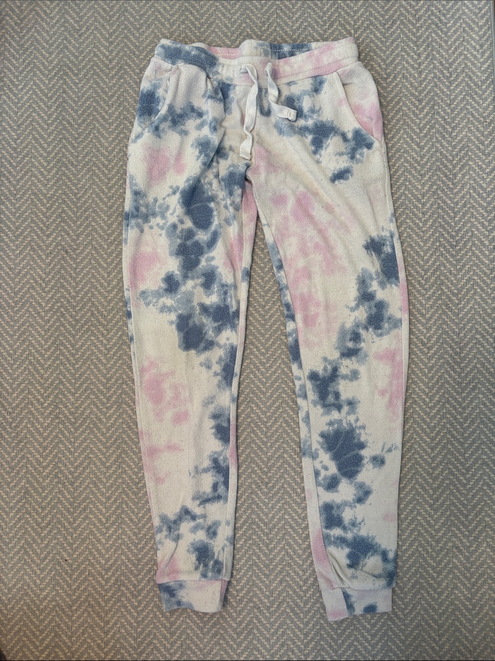 Vintage Havana Girls Tie-Dye Joggers in Pink & Blue